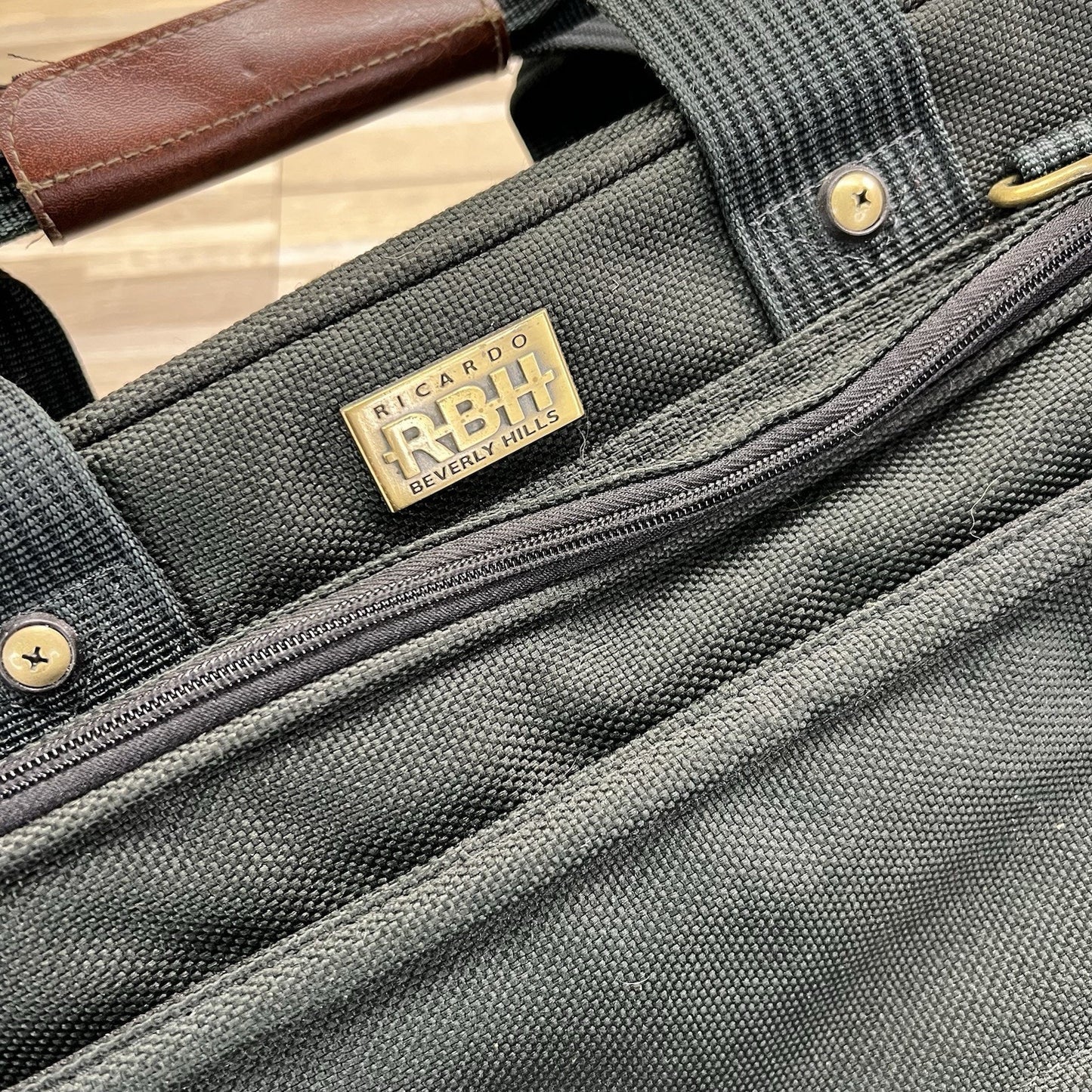 RBH Ricardo Beverly Hills Big Sur Dark Green Bag Laptop Luggage Briefcase -JL514