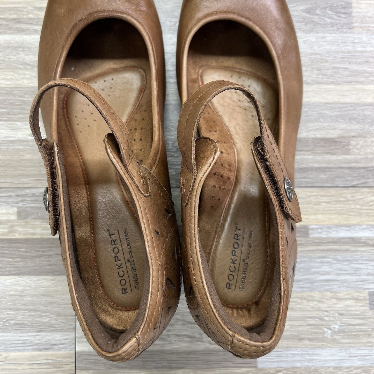 Rockport Cobb Hill Abbott Ankle Strap Mary Jane Almond Grain Leather 11 - JL507
