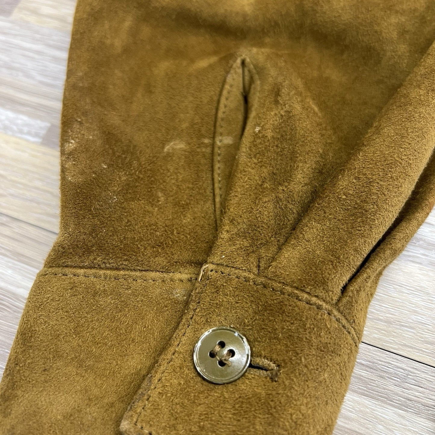 Vintage Anne Klein Union Made Leather Button Down Shirt Size S - JN259