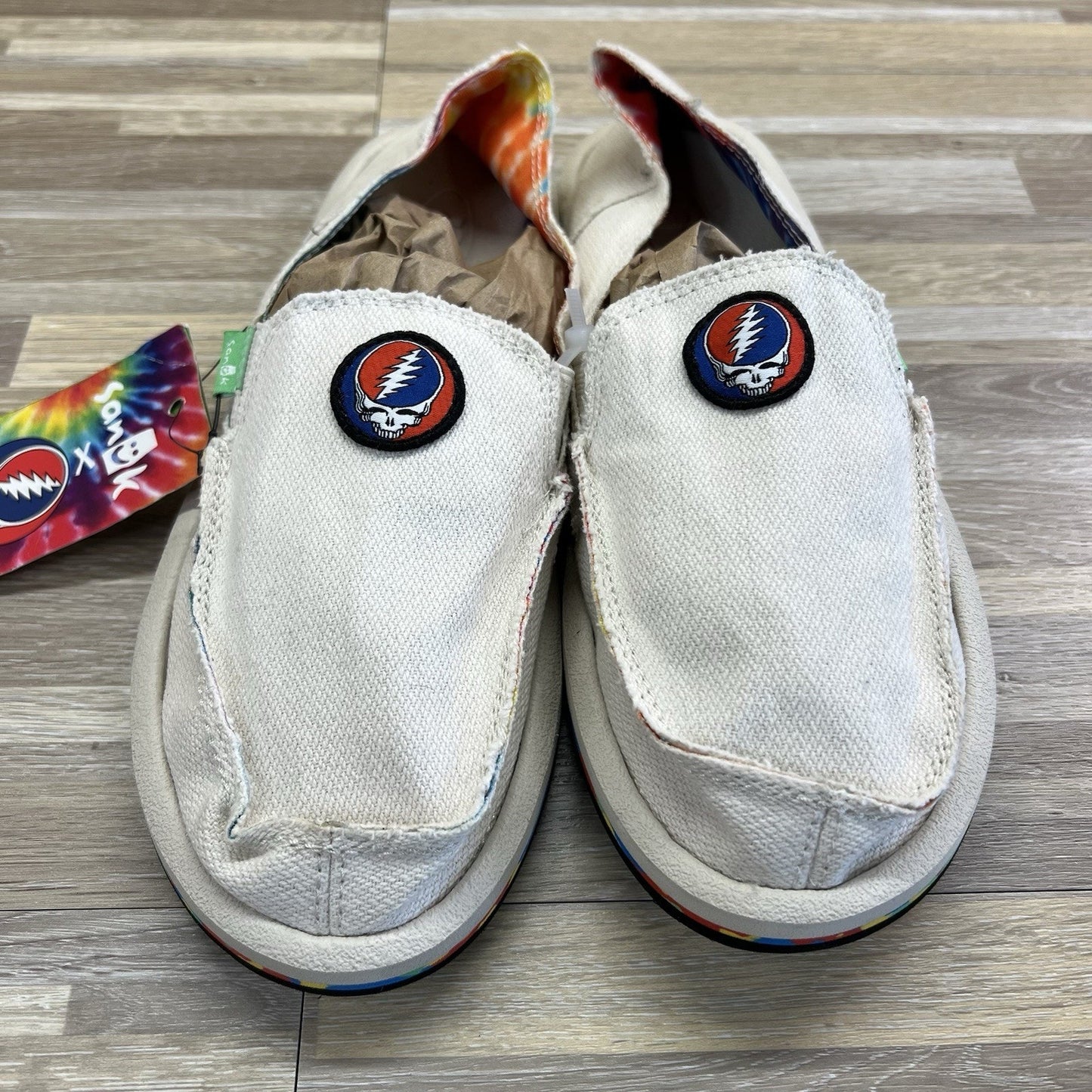 NWT Sanuk Grateful Dead Hemp Tie Dye Slip On Shoes Women’s Size 8 - JN327