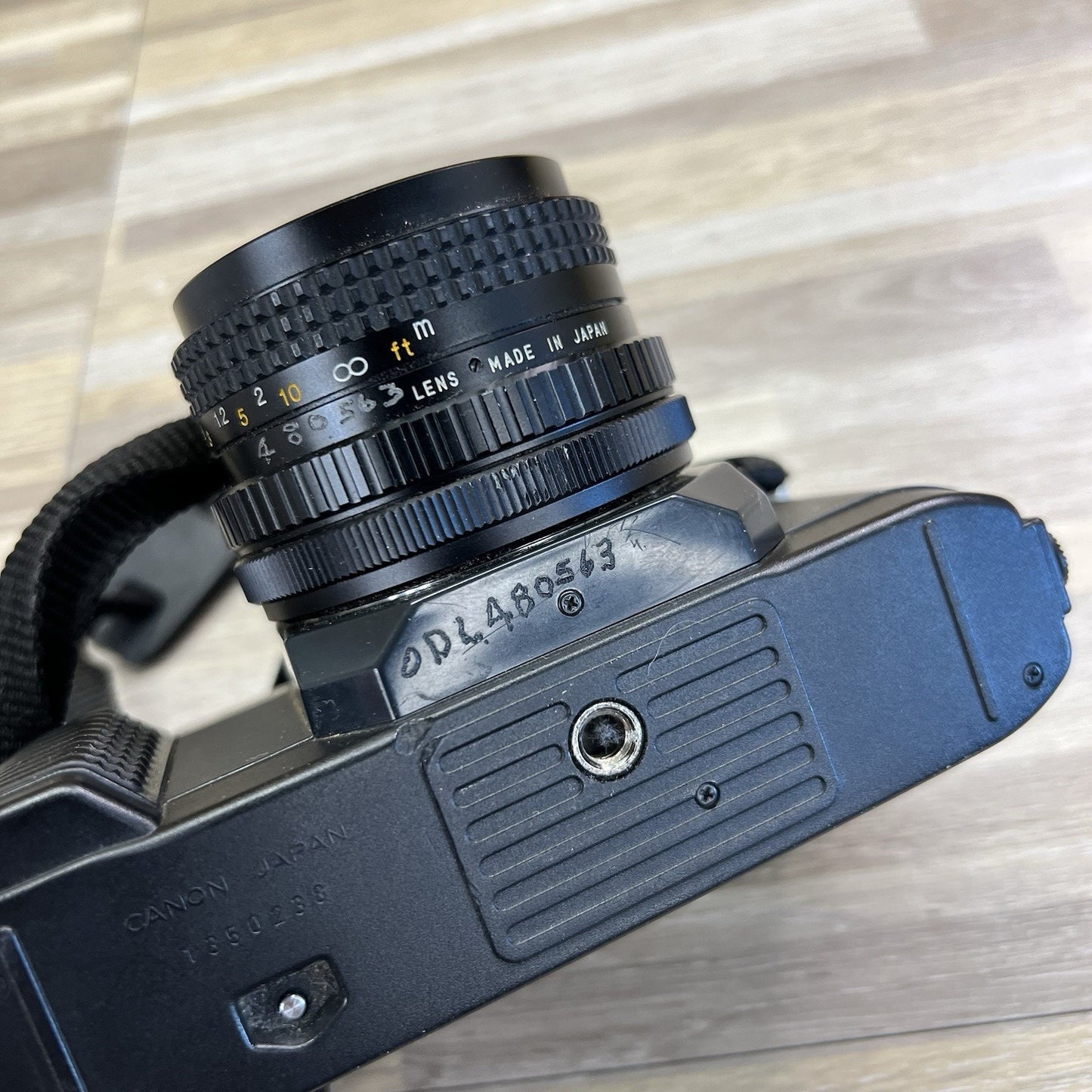 VTG Canon T50 SLR Film Camera 28mm Lens Manual Focus - JL457