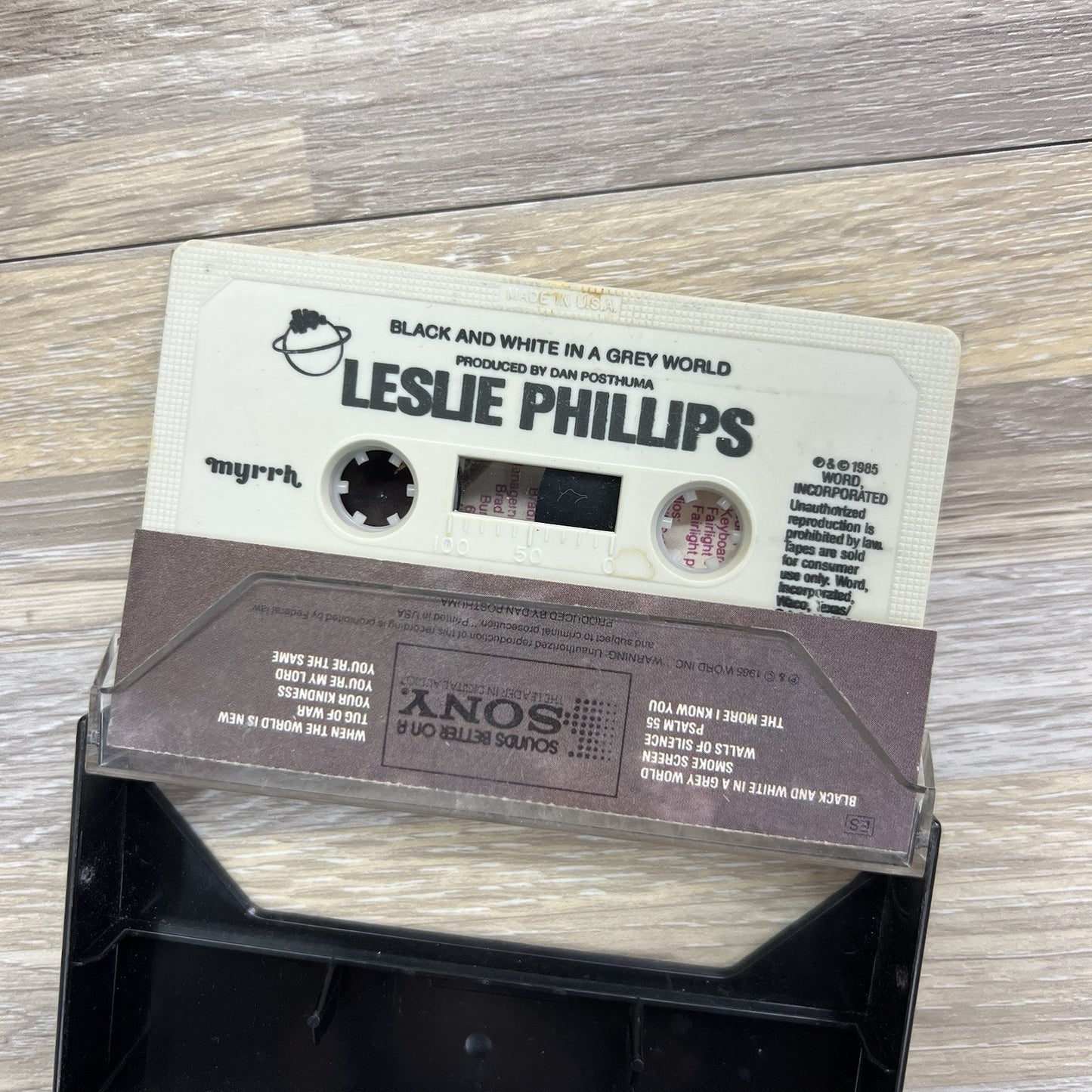 Leslie Phillips Cassette Tape Black And White In A Grey World 1985 - JL414