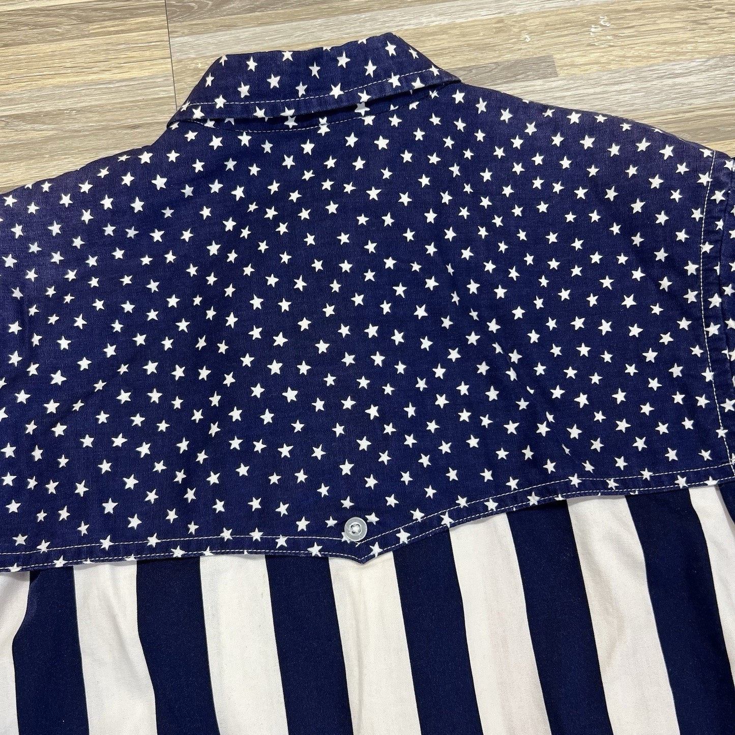 VTG Ruddock Western American Flag Button Up Shirt MADE IN USA Mens Size M - M196