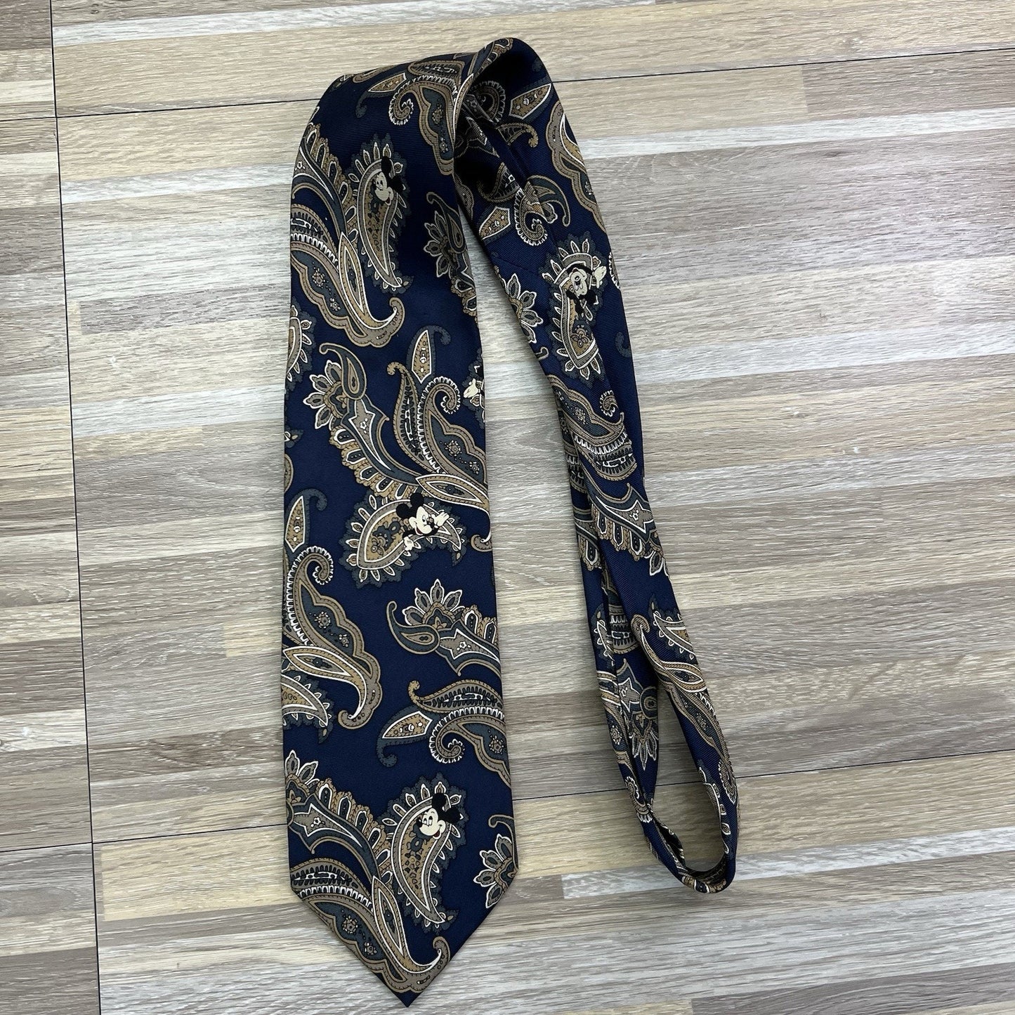 Balancine Tie Mickey Mouse Disney Paisley Silk 4 Vintage Blue Necktie - JL499
