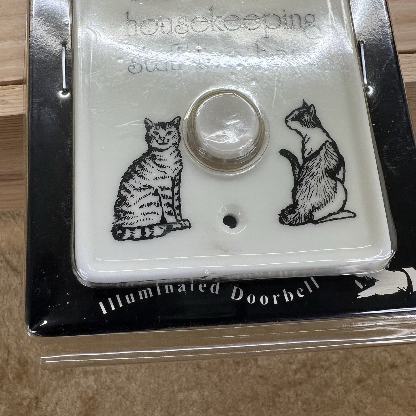 Vintage Figi Ceramic Illuminated Cat Doorbell Cover 1999 - (A080)