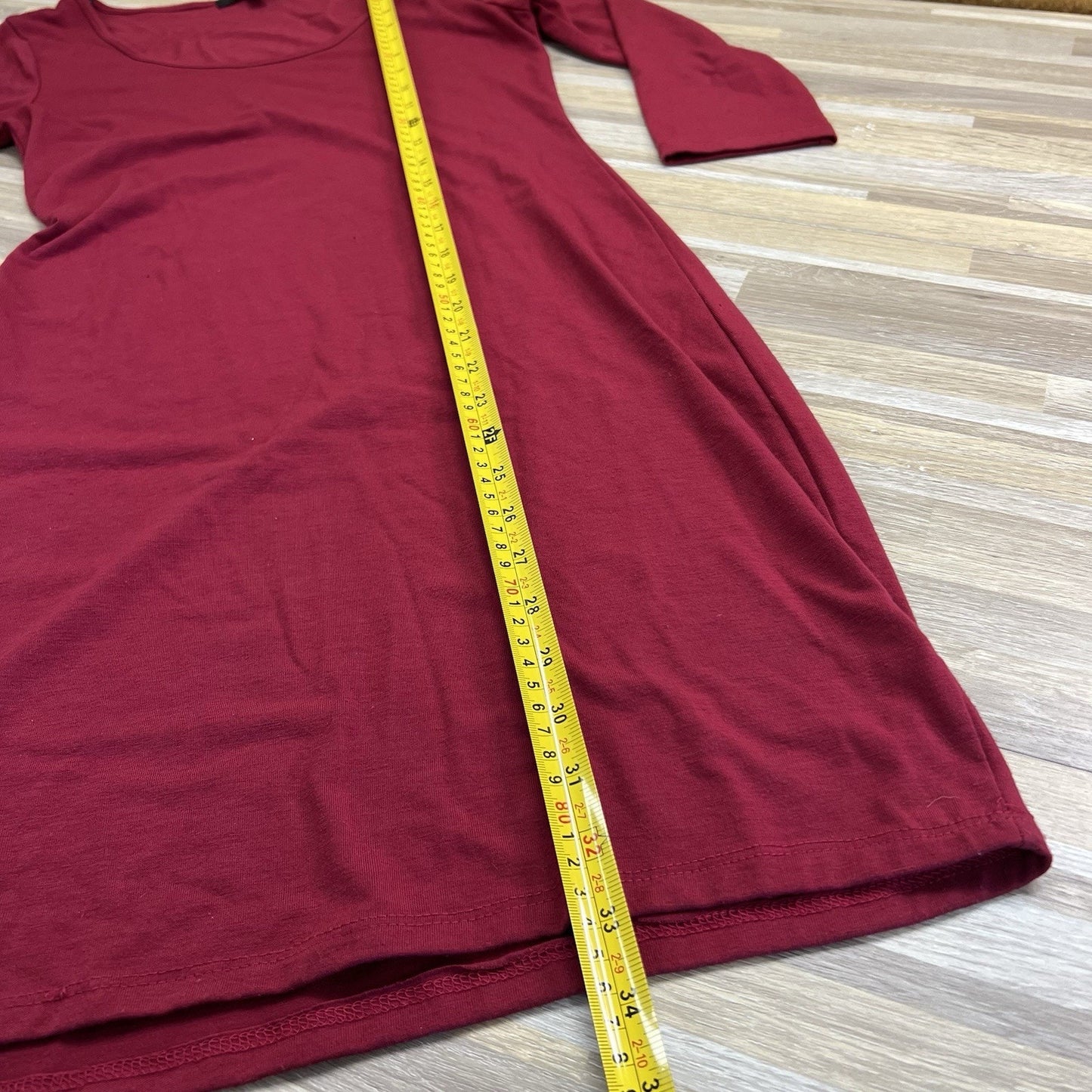 Papaya Black Stretch Dress Size S Bodycon Maroon - JN303