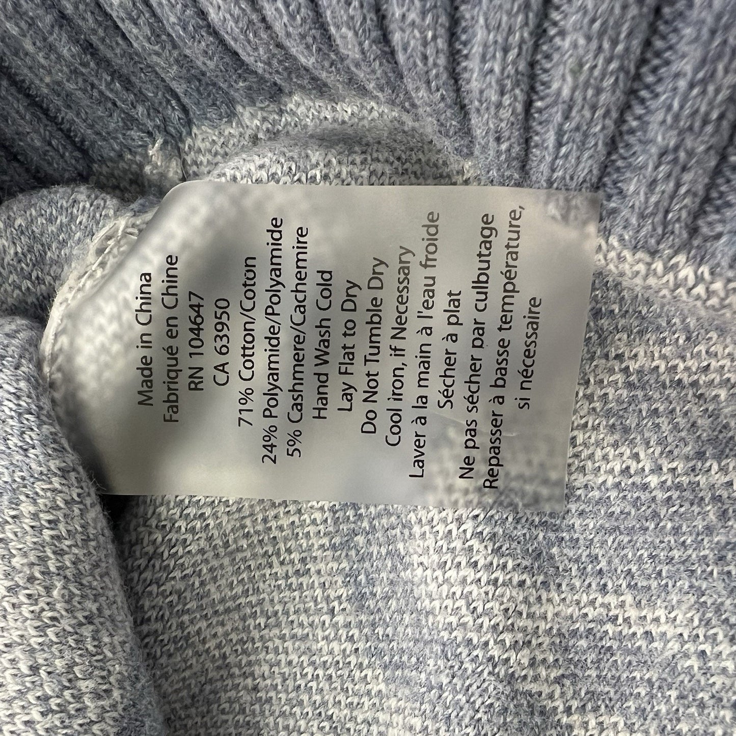 Kinross Cashmere Women's Ombré Blue Floral Sweater Size L - JL471