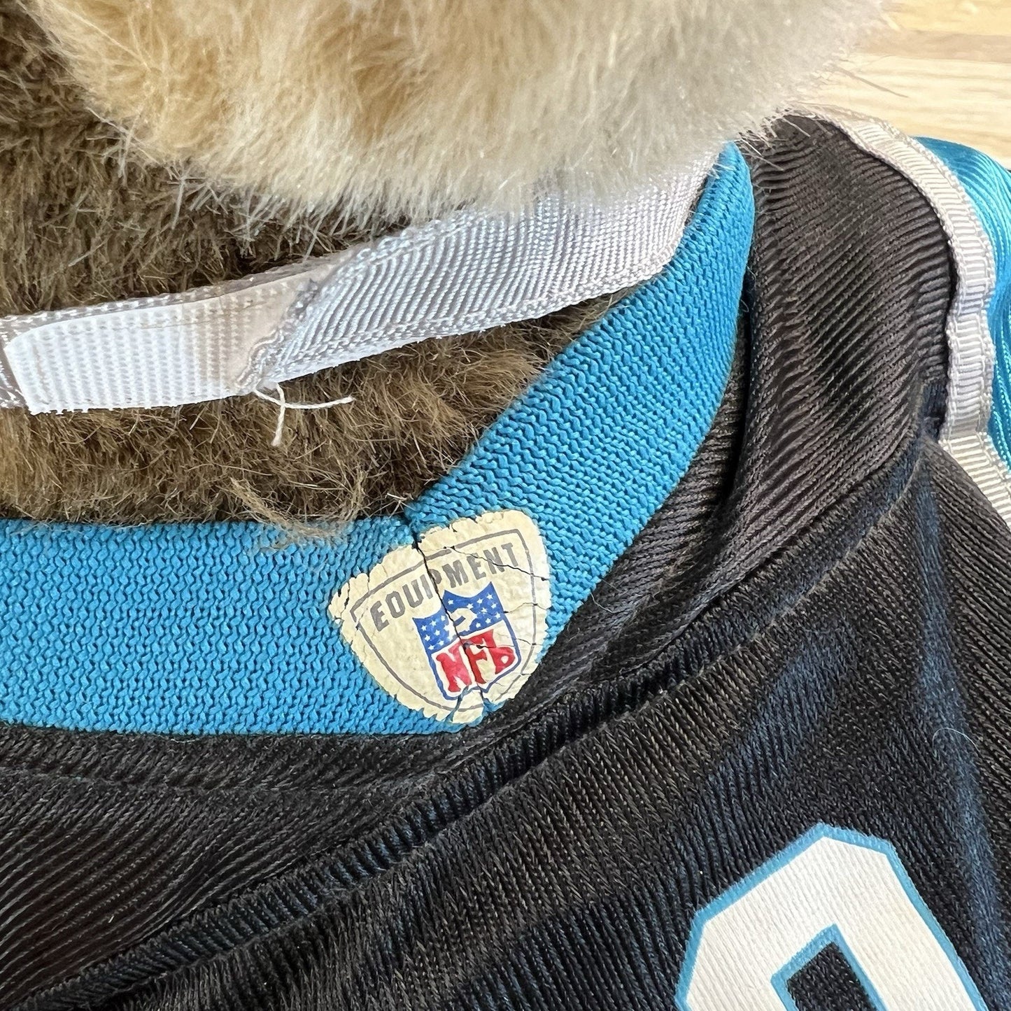 VTG Build A Bear Carolina Panthers Teddy Bear Jersey Helmet - JL380