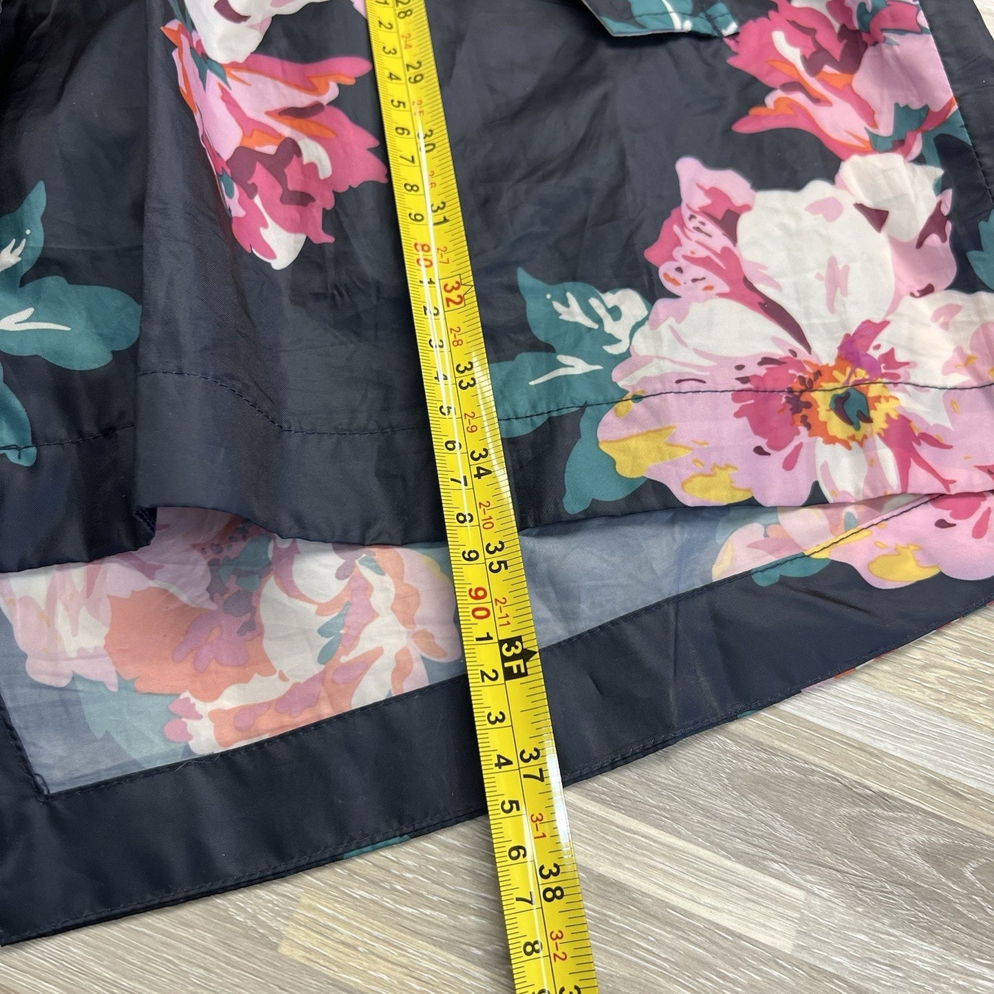Joules Right as Rain Waterproof Breathable Jacket Black Floral Size 14 - JL386