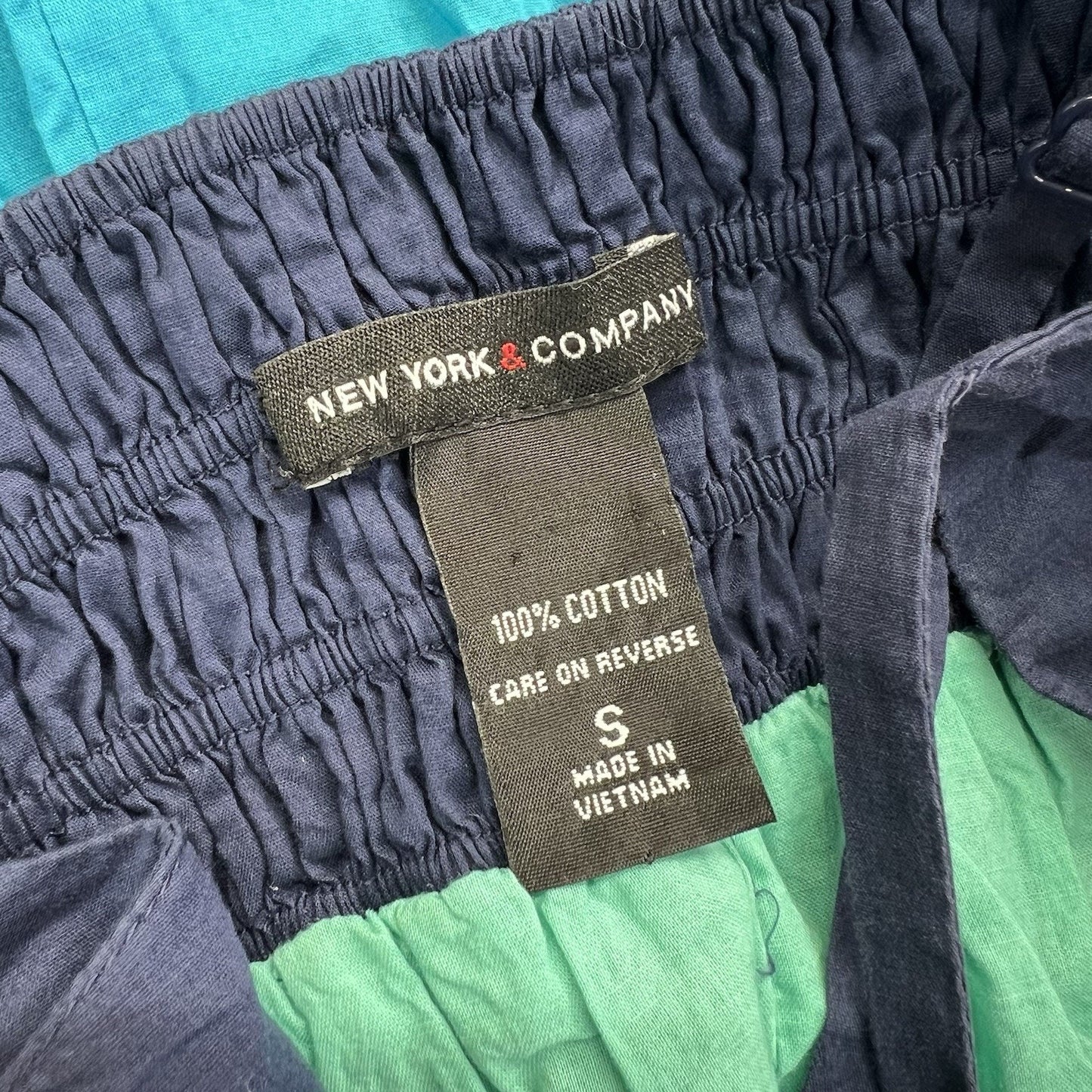 New York & Company Women's Blue V-Neck Sleeveless Shift Dress Small - JL399