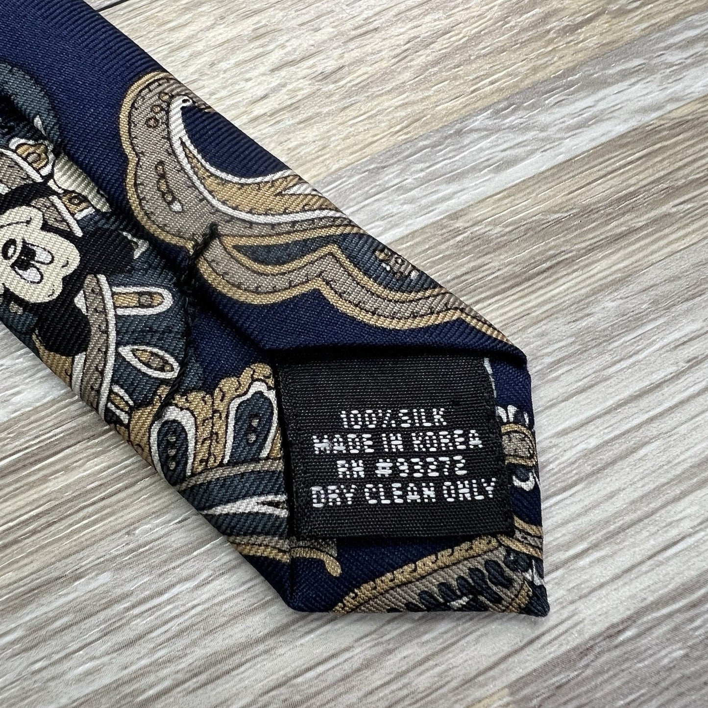 Balancine Tie Mickey Mouse Disney Paisley Silk 4 Vintage Blue Necktie - JL499