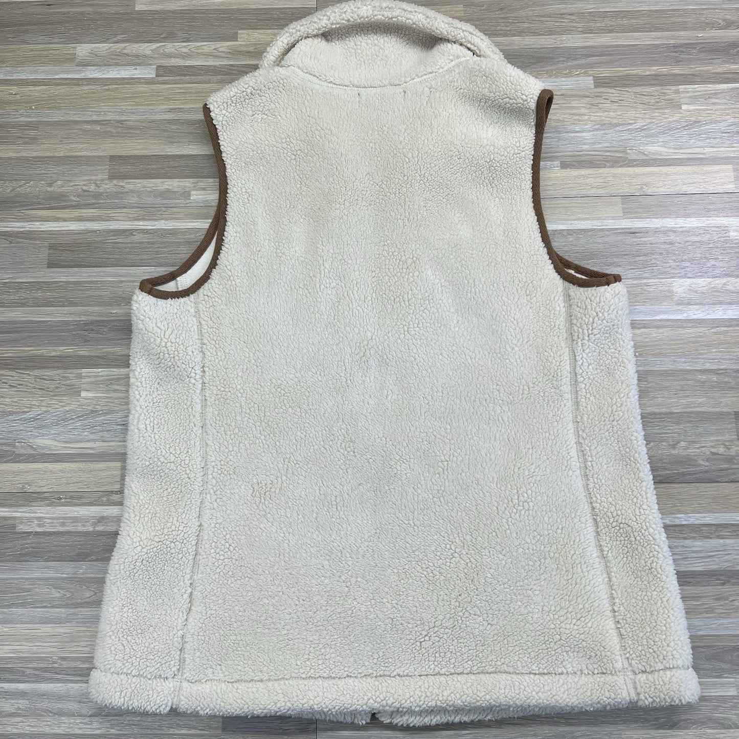 Chaps Women’s Sherpa Fleece Vest Beige Size Large - JN316
