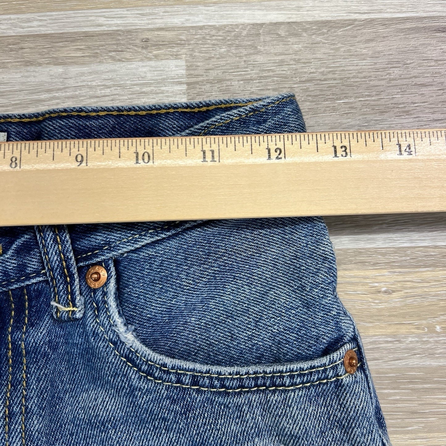 Levi’s 511 Slim Fit Kids Size 8 Distressed Denim Shorts Dark Adjustable - JL498
