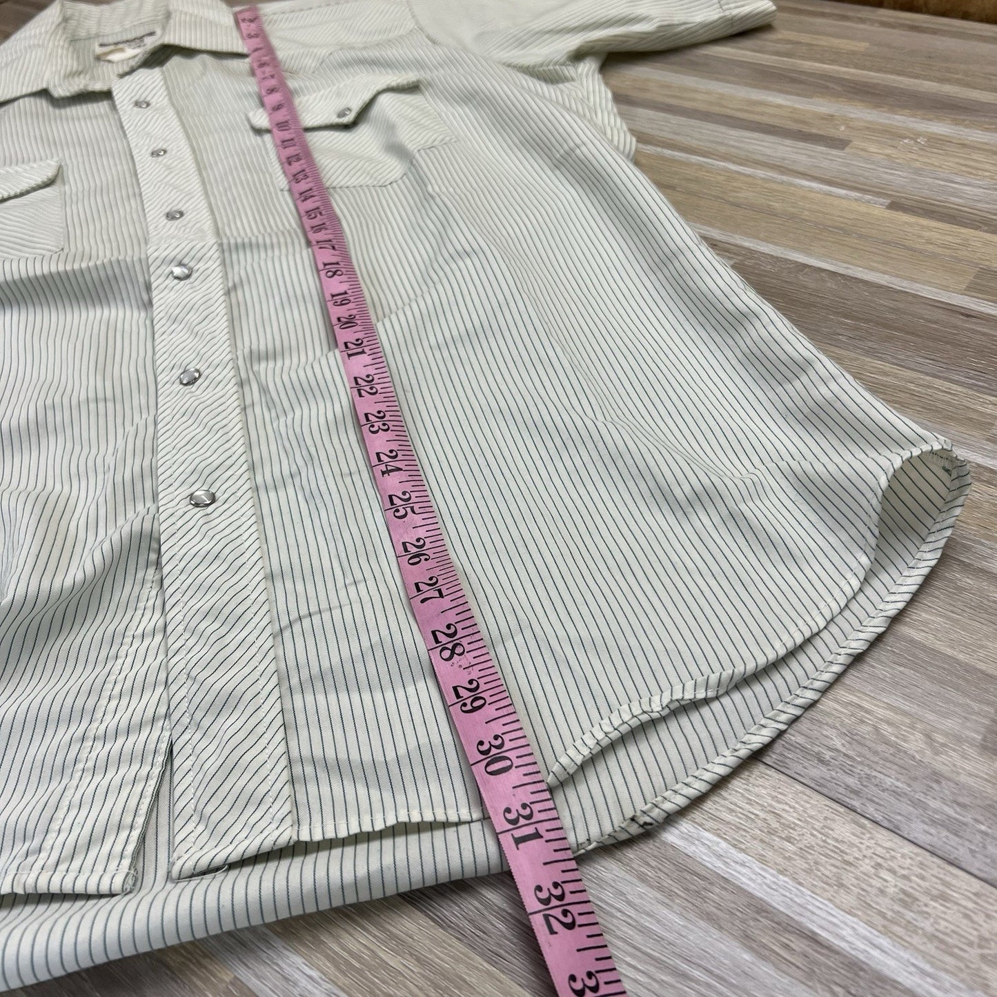 VTG Ruddock Pearl Snap Shirt 16.5 Extra Long Tail Western Short Sleeve - M201