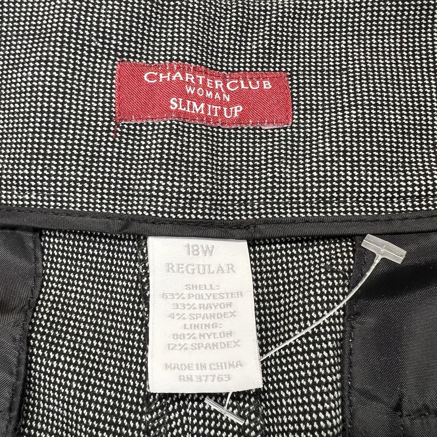 NWT Charter Club Women’s Slacks Slim It Up Size 18W New 40x31 - M249