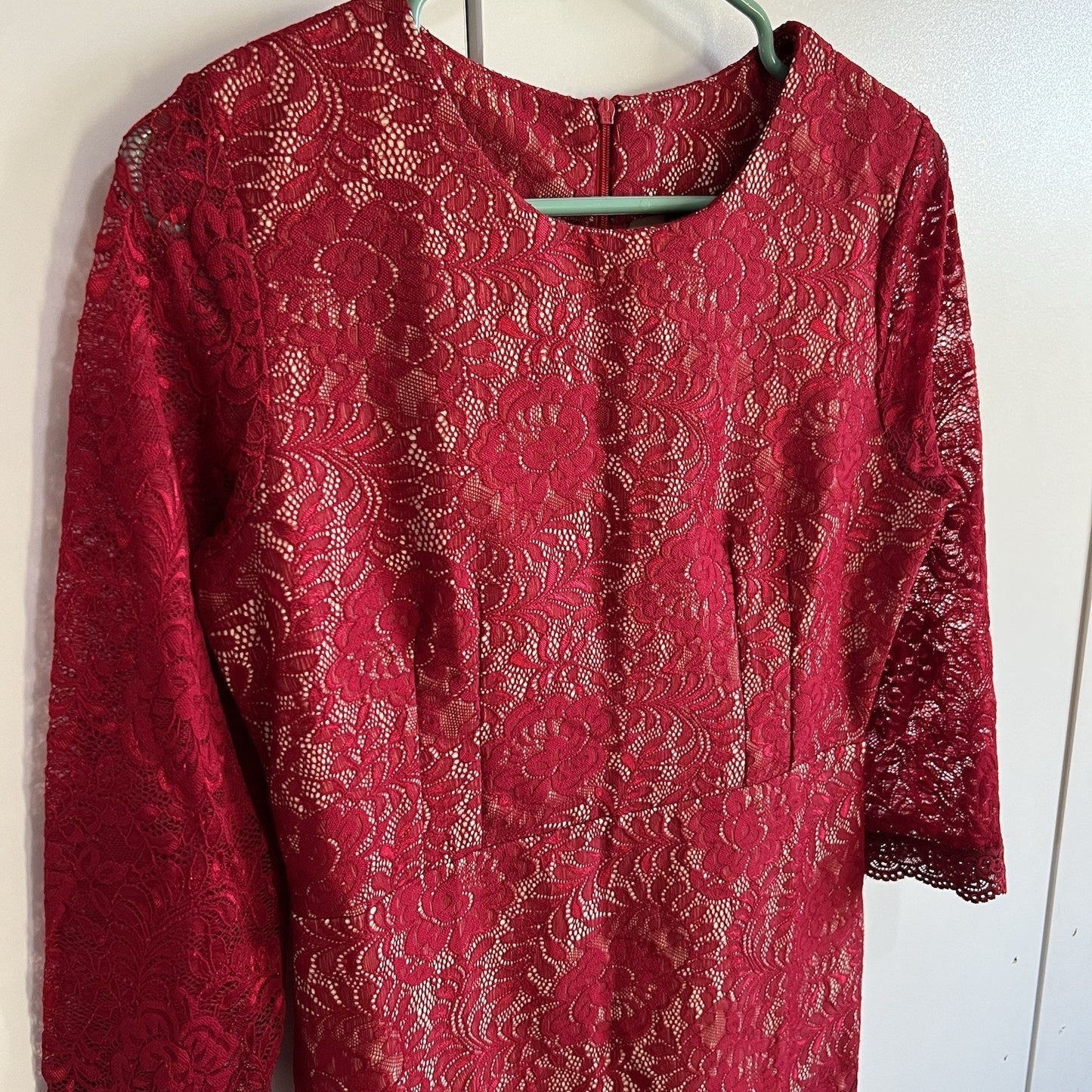 Musol Women’s Red Cocktail Dress Size Large Stretch - JL401