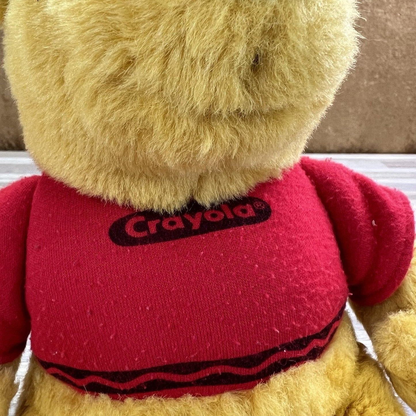 Vintage Gund Crayola Teddy Bear Plush 80s/90s Red Sweater And Hat - M143