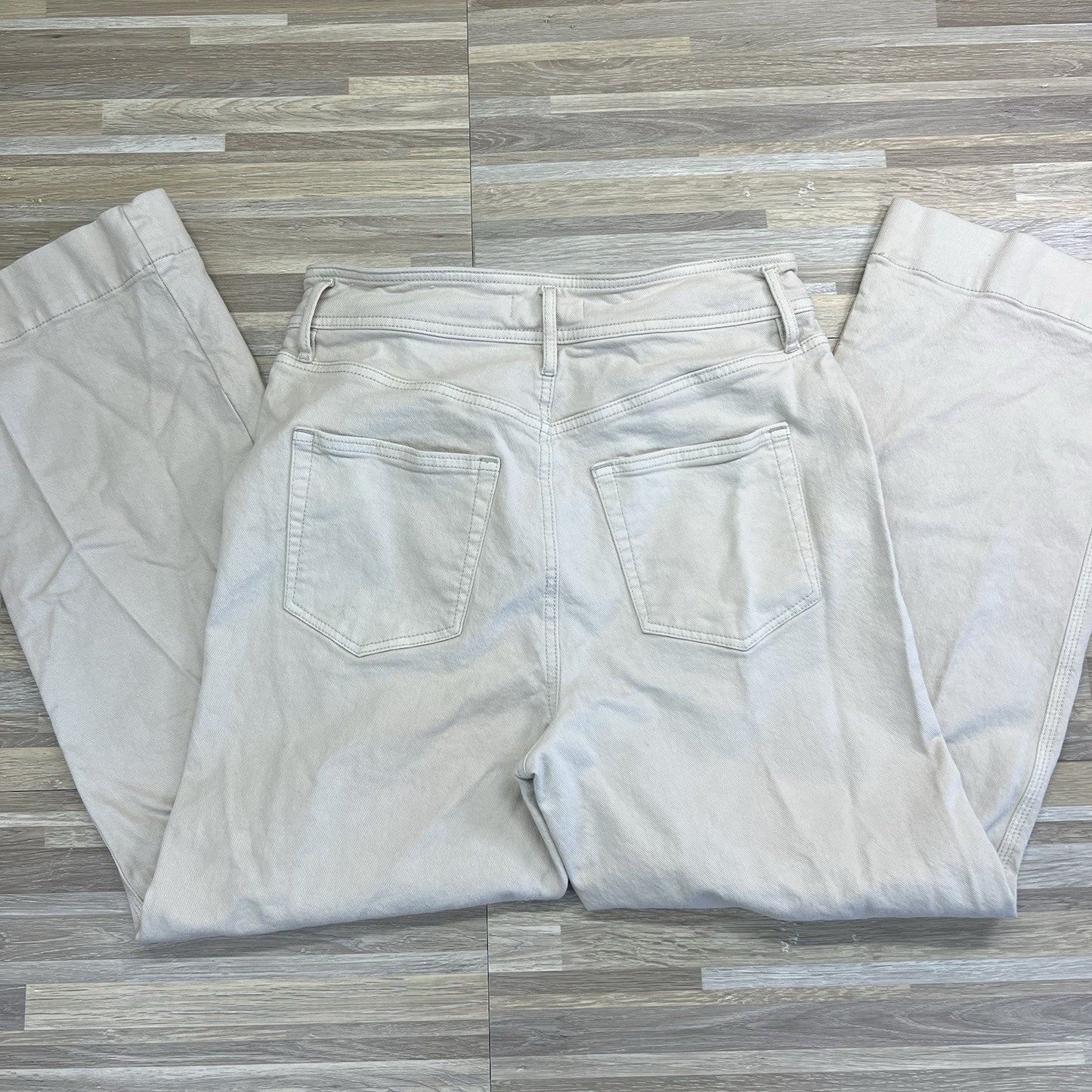 Made And Loved LOFT High Waist Slim Wide Leg Beige Pants Size 6/28 - JN333