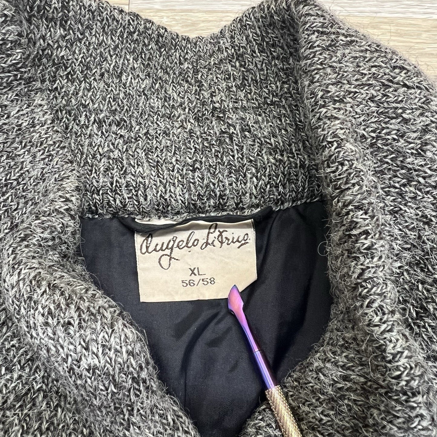 Vintage Angelo Litrico XL 56/58 Men’s Coat Bomber Jacket Wool Knit - A129