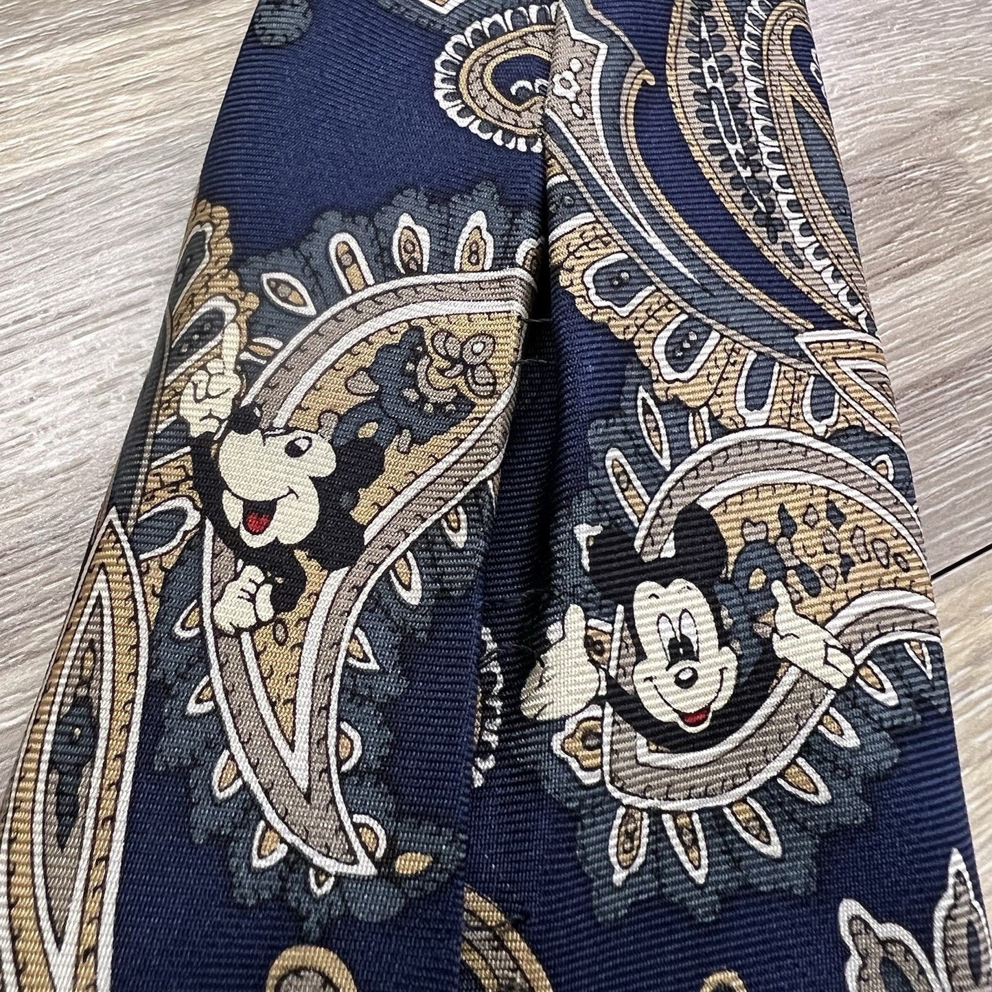 Balancine Tie Mickey Mouse Disney Paisley Silk 4 Vintage Blue Necktie - JL499