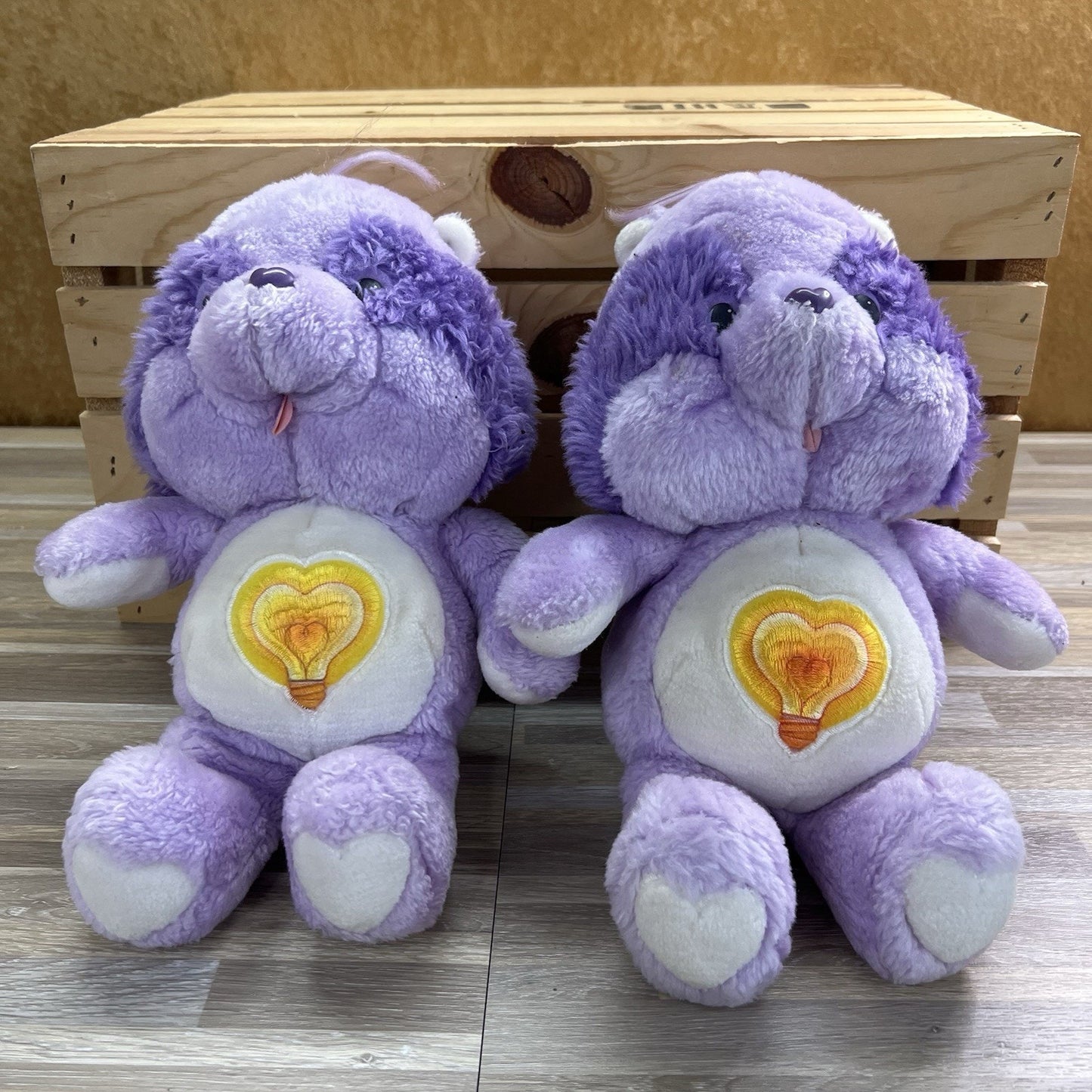 Set Of 2 Care Bear Bright Heart Raccoon 13” Y2K - JL405