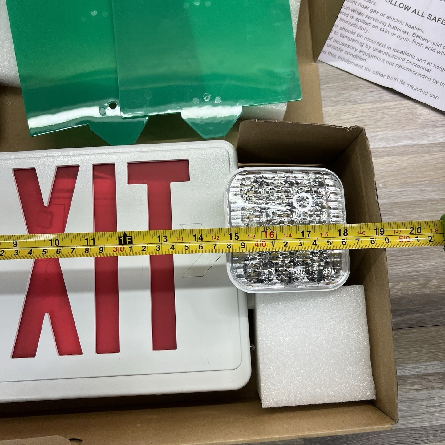 NEW Commercial Electric LED Exit Sign with Battery Backup Red Green - JL487