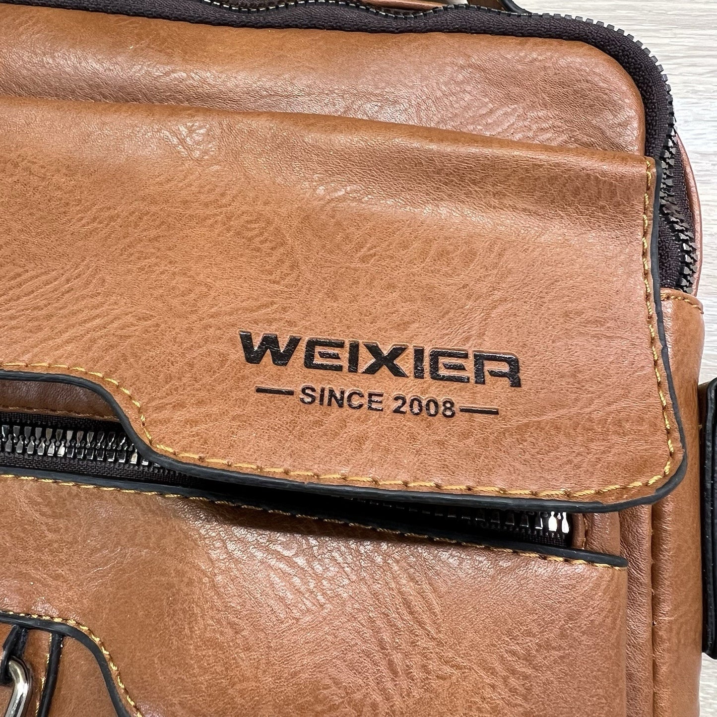 Weixier Men's 10" Brown Crossbody Bag Shoulder Messenger Bag No Strap - JL505