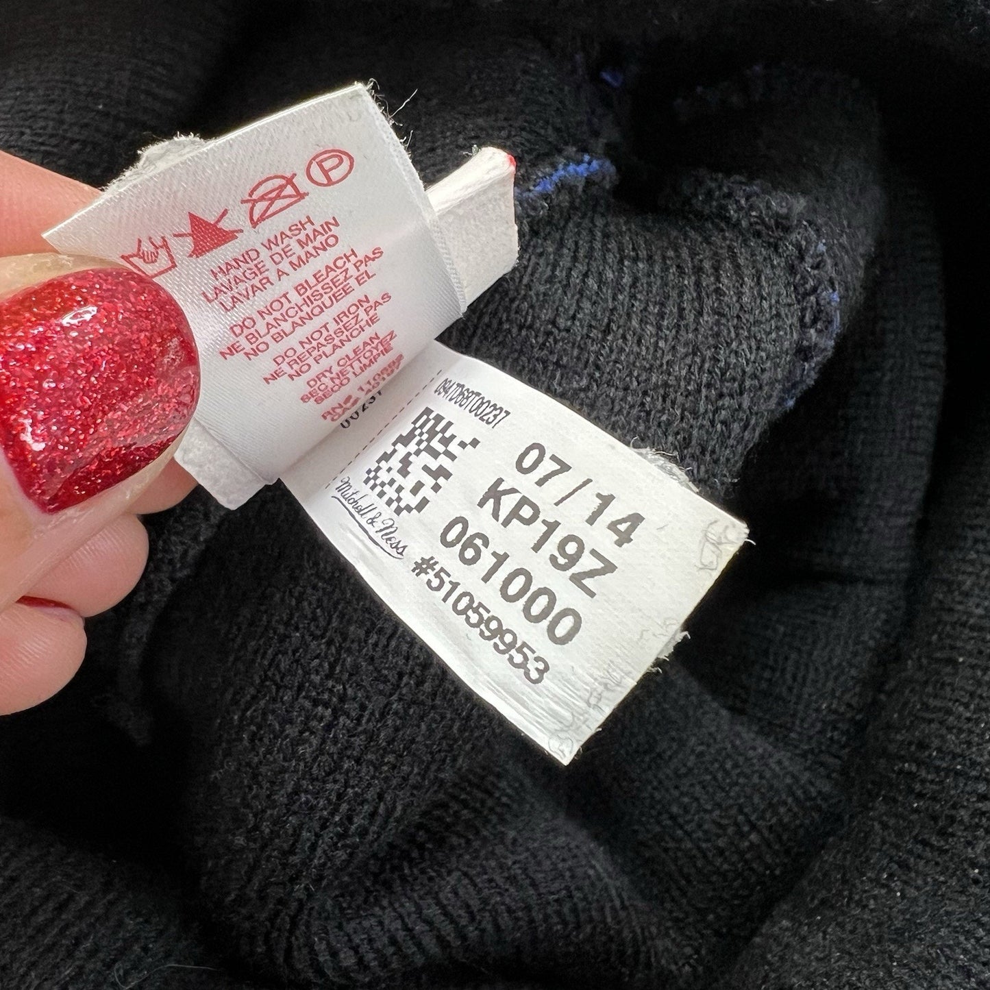 Mitchell Ness New York Knicks Beanie Blue & Black Two Sided Stocking Cap - 2D698