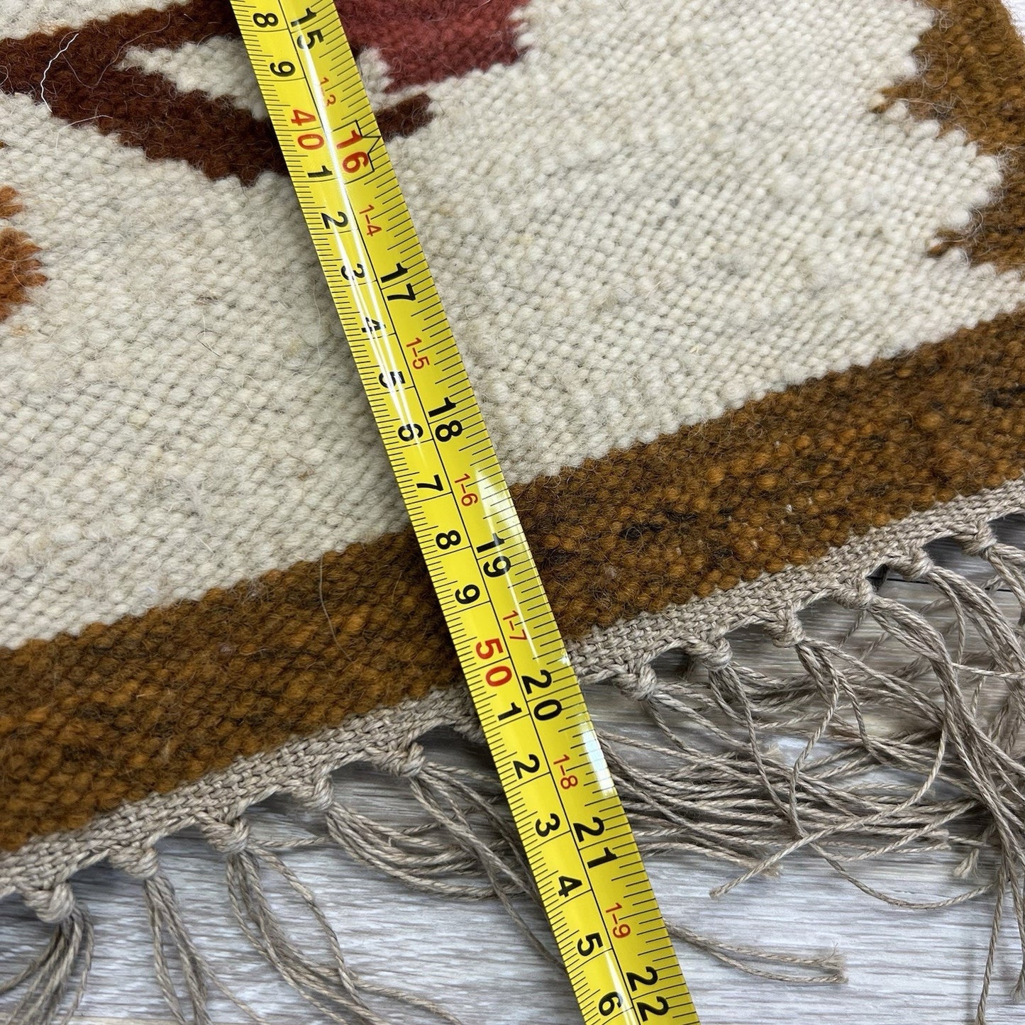 VTG Cepelia Kilim Polish Small Hand Woven Rug Decor Original Tag 20” - JL453