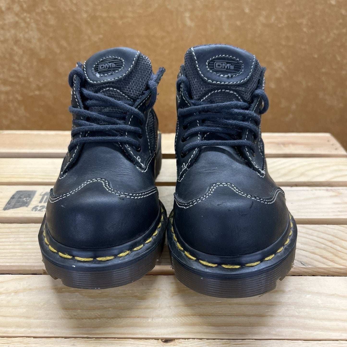 Vintage Dr Martens Kids Boots Size 2 Made In England 9859 Leather - (A070)