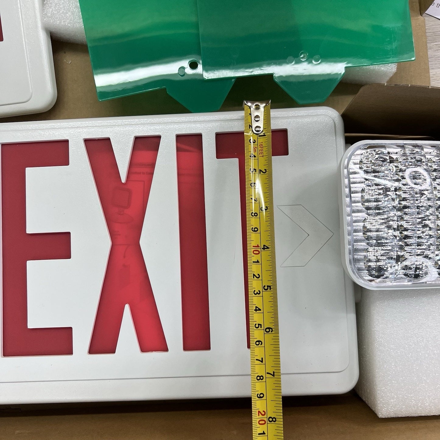 NEW Commercial Electric LED Exit Sign with Battery Backup Red Green - JL487