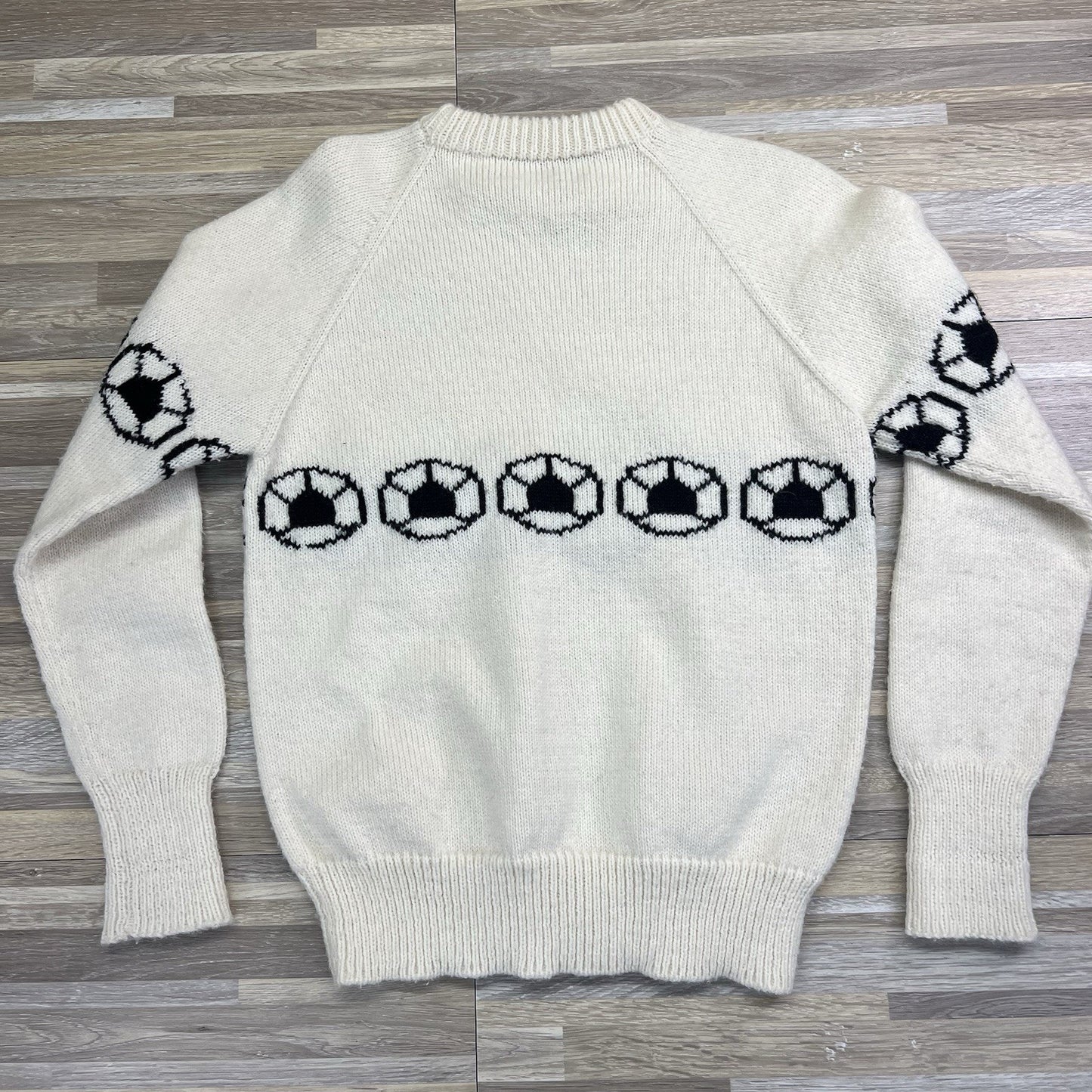VTG Handmade Kids Soccer Ball Sweater 5T-6T Made In USA - 4S573