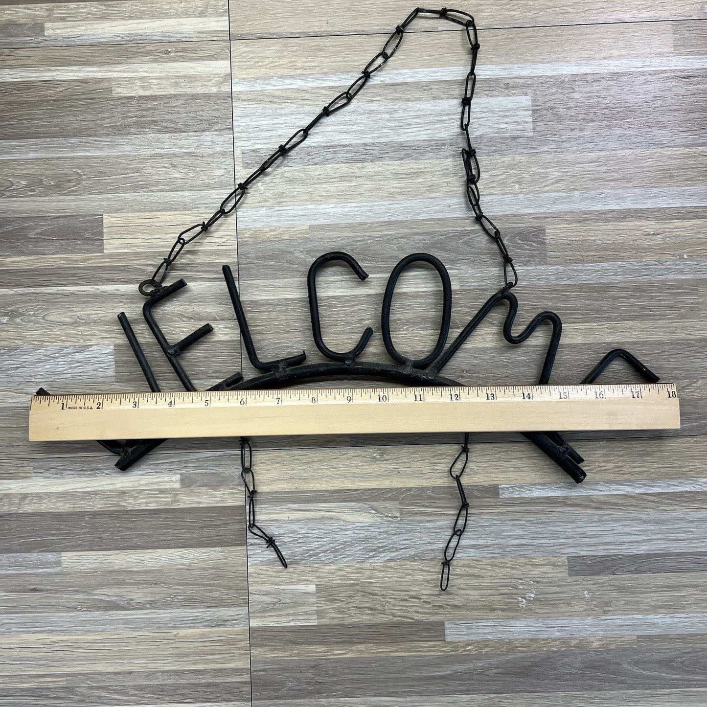 Vintage Welcome Sign Welded Metal Sign Handmade Sign Holder - JL455