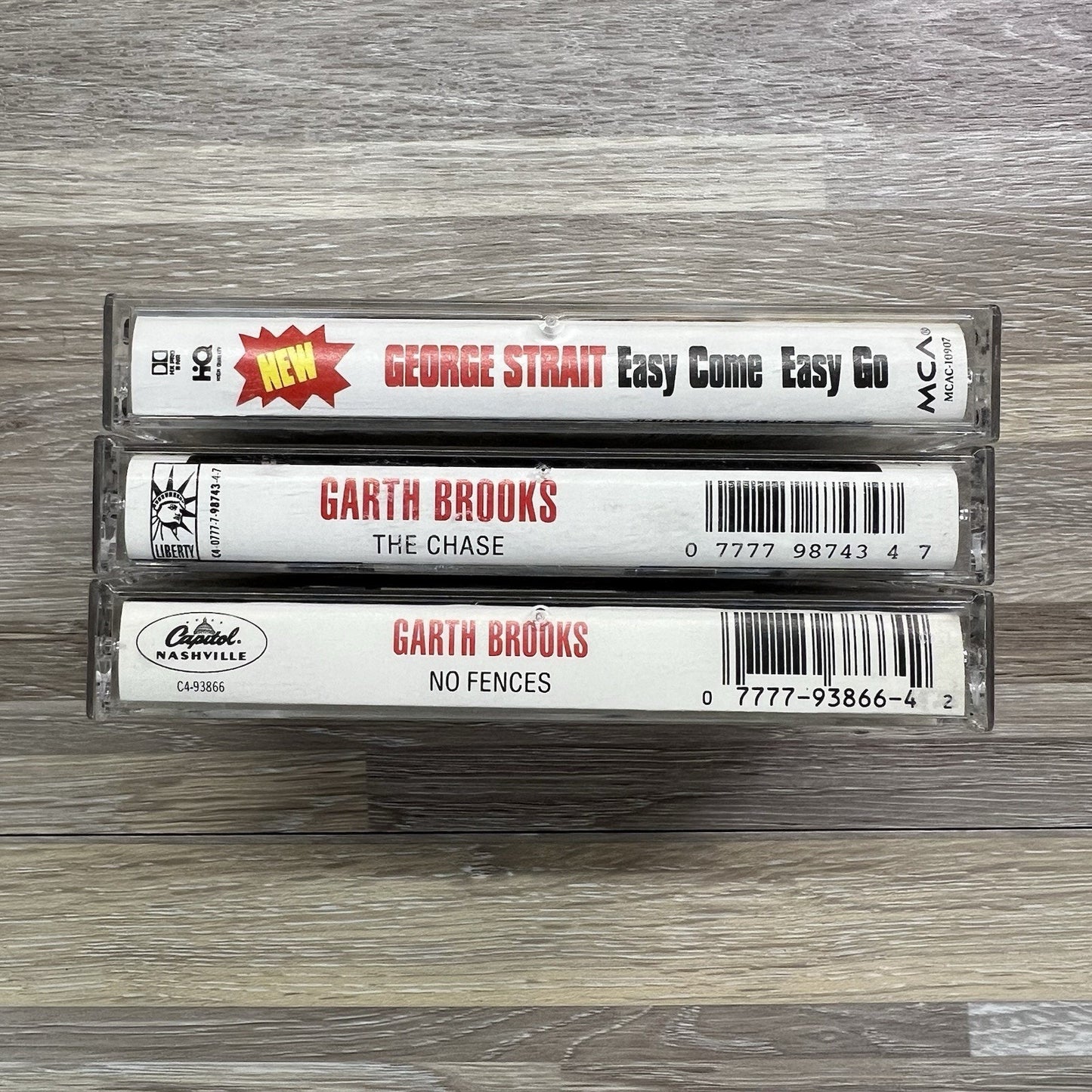 Lot of 3 Garth Brooks George Straight Cassette Tapes The Chase No Fences - JL412