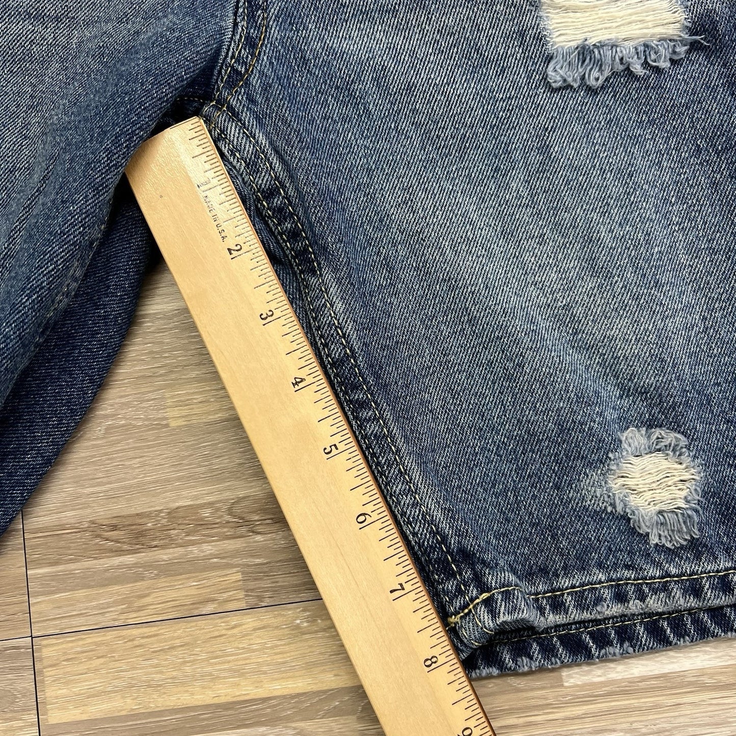 Levi’s 511 Slim Fit Kids Size 8 Distressed Denim Shorts Dark Adjustable - JL498