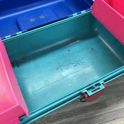 Vtg Caboodles Teal Blue Makeup Hair Storage Travel Train Case #2602 - 3D690
