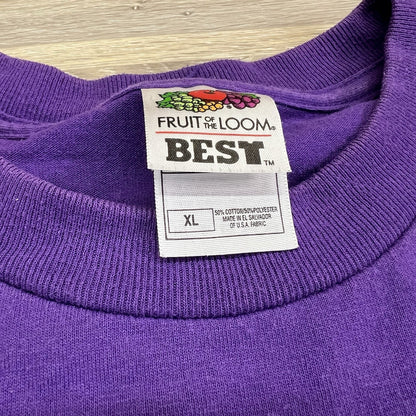 VTG Red Hat Society Women’s T Shirt Purple Size XL Embroidered - JL485