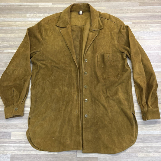 Vintage Anne Klein Union Made Leather Button Down Shirt Size S - JN259