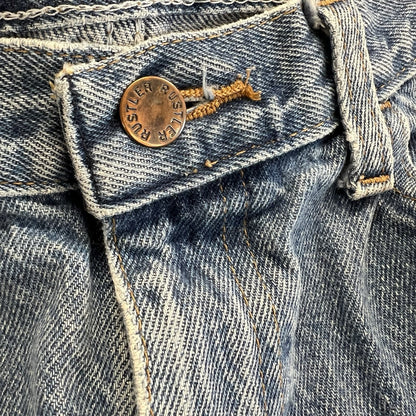 VTG Rustler Denim Blue Jeans 32X33 Workwear Naturally Distressed Cowboy - N683