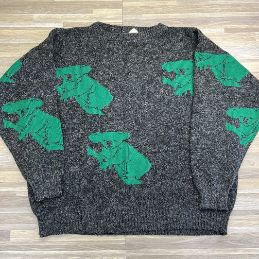 VTG Sunday Angora Sweater Koala Bear Sweater Vintage Size M/L - JL369