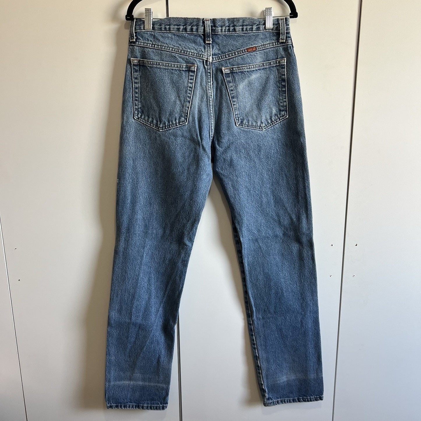 VTG Rustler Denim Blue Jeans 32X33 Workwear Naturally Distressed Cowboy - N683