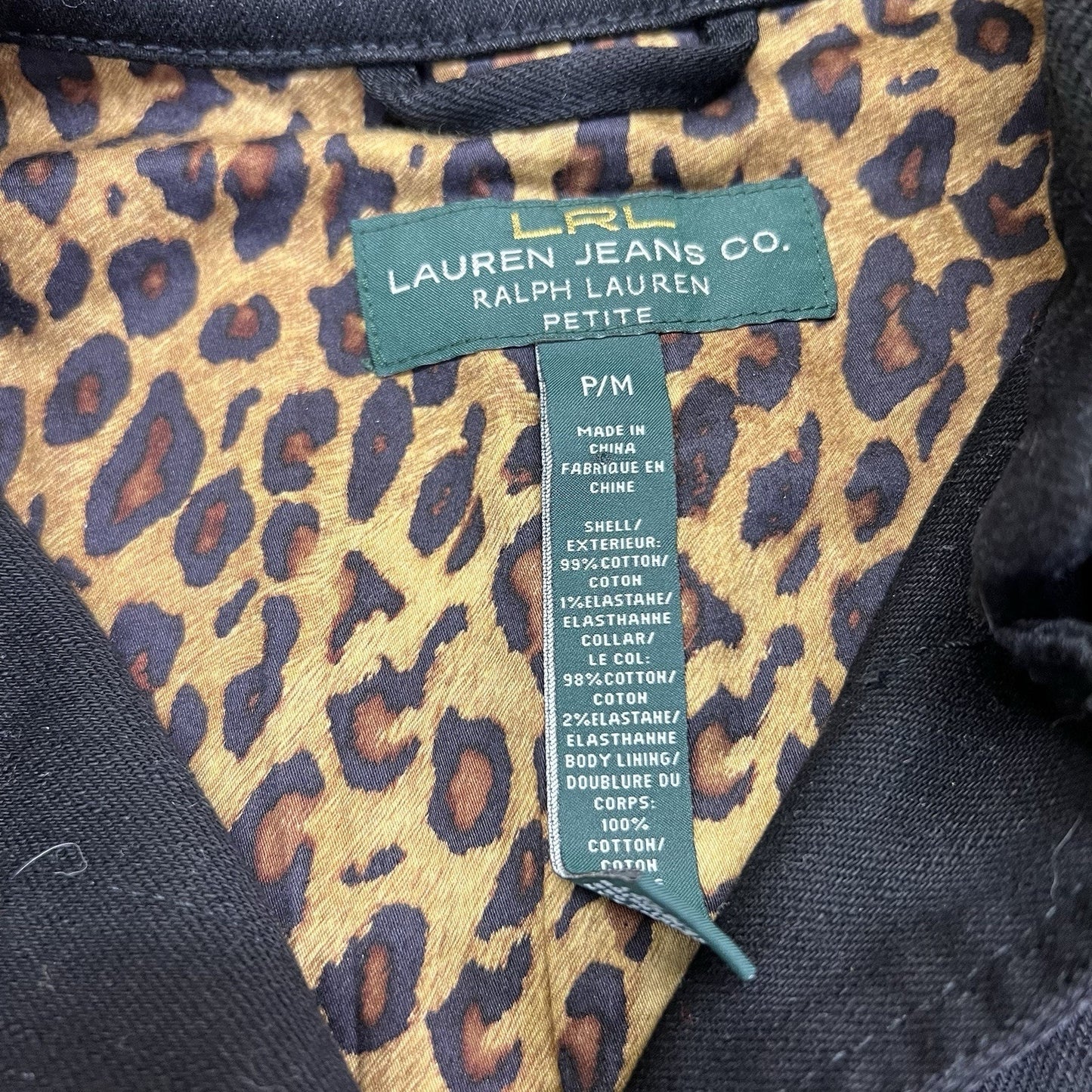 LRL Lauren Ralph Lauren Petite Women's Black Denim Jacket Size P/M - JN296