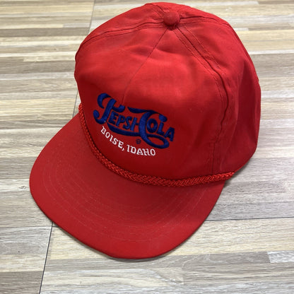VTG Pepsi Cola Red Hat Boise Idaho Adjustable Cap - JL473