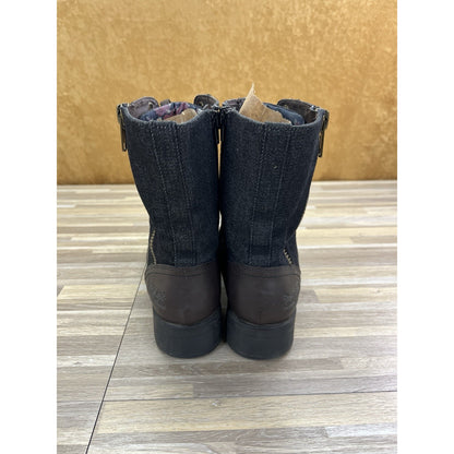 Levi's Boots Women Size 11 Denim Combat Style Lace Up Side Zip Shoe - 20D693