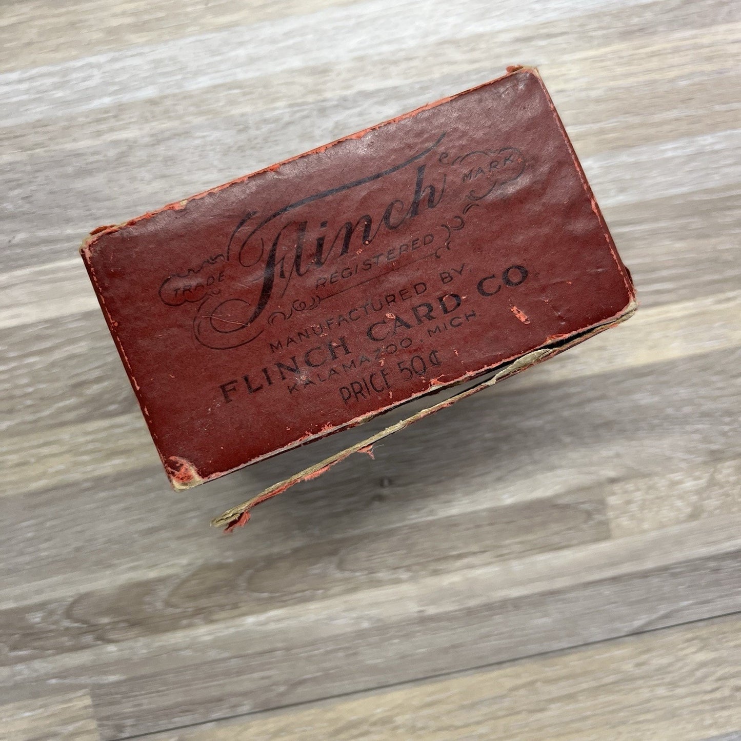 VTG 1913 Flinch Card Game w/Original Box & Instructions - Flinch Card Co - D689