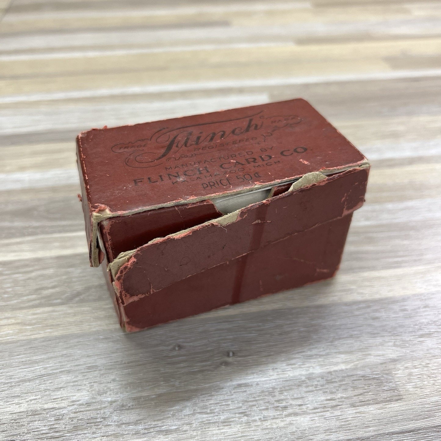 VTG 1913 Flinch Card Game w/Original Box & Instructions - Flinch Card Co - D689