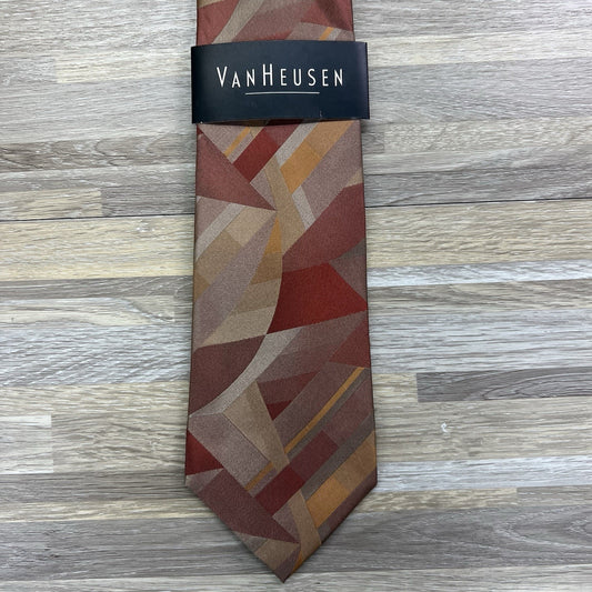 NEW Van Heusen Silk Tie Men's Necktie Energy 2 Orange Stain Resistant - JL500