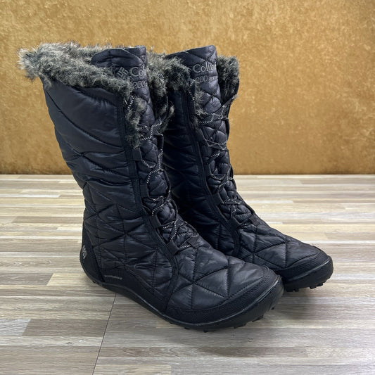 Columbia Quilted 200 gram Fur waterproof Black Winter Boot Womens 10 - JL508