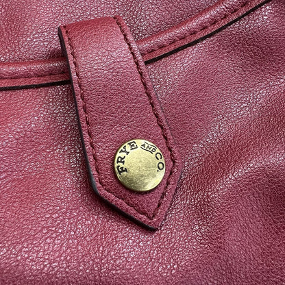 Frye and Co Handbag Crossbody Purse Maroon Vegan Leather - JL374