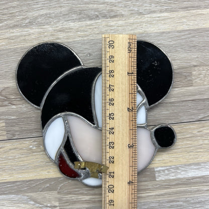 VTG Mickey Mouse Stained Glass Night Light Cover Disney - 1O637